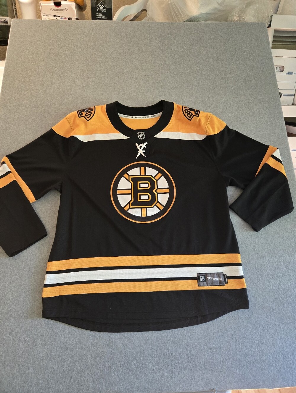 Men’s Large Fanatics Breakaway Boston Bruins Home Jersey Hockey 2XL